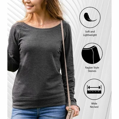 Women's - Disney - Mickey And Friends Christmas Lightweight French Terry Wide Neck Long Sleeve Graphic Shirt 5 Women's - Disney - Mickey And Friends Christmas Lightweight French Terry Wide Neck Long Sleeve Graphic Shirt - Image 3