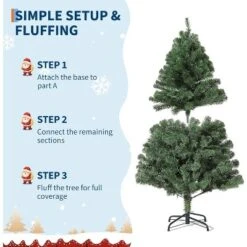 Artificial Spruce Christmas Tree, Premium PVC Hinged Holiday Tree With Sturdy Metal Base, Collapsible Stand For Home, Indoor/Outdoor Use -Christmas Gifts Store GUEST 085d245b 0728 4b4f a094 f7d8f1609bb0