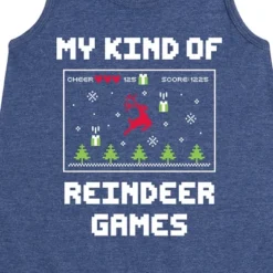 Girls' - Instant Message - My Kind Of Reindeer Games Christmas Graphic Sleeveless Aline Dress
