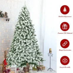 Costway 7.5FT Snow Flocked Artificial Christmas Tree Hinged W/1346 Tip And Foldable Base 16 Costway 7.5FT Snow Flocked Artificial Christmas Tree Hinged W/1346 Tip And Foldable Base -Christmas Gifts Store GUEST 135ccd38 36d0 40da 95dd c8e7a1534c14