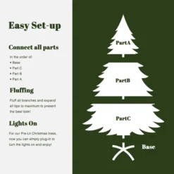 LuxenHome 7Ft Pre-Lit Artificial Pine Christmas Tree With Dusty Green PE Tips & Metal Stand 12 LuxenHome 7Ft Pre-Lit Artificial Pine Christmas Tree With Dusty Green PE Tips & Metal Stand -Christmas Gifts Store GUEST 175361b3 900d 4e93 ac0f 19d01c811c26