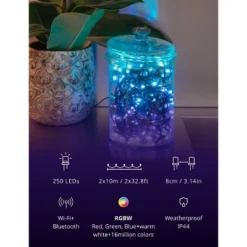 Twinkly Strings App-Controlled LED Christmas Lights With 250 RGB+W (16 Million Colors + Warm White) LEDs. 65.6 Feet -Christmas Gifts Store GUEST 1c4f6310 b3ac 47fd a21f dd5cb065e1f2
