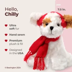 Bearington Chilly The Stuffed Dog, Small Christmas Stuffed Animals, 7.5 In White Dog Stuffed Animal, Holiday Stuffed Animal Gift -Christmas Gifts Store GUEST 1e5c07e8 376b 4b7f 9cdc 34f44f1b8e43