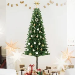 6/7.5FT Pre-Lit Pencil Christmas Tree, Slim Artificial Alpine Tree With LED Lights, Metal Stand, Skinny Holiday Decor For Room, Apartment, Office -Christmas Gifts Store GUEST 2c9fbfe0 ee02 416e 85f8 090f2f5cf515