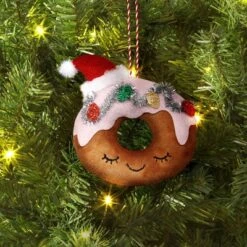 6" Christmas Fabric Donut Ornament - Wondershop™
