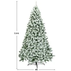 Costway 7.5FT Snow Flocked Artificial Christmas Tree Hinged W/1346 Tip And Foldable Base 13 Costway 7.5FT Snow Flocked Artificial Christmas Tree Hinged W/1346 Tip And Foldable Base -Christmas Gifts Store GUEST 4395ace6 1459 4866 b402 59eedc90c2ce
