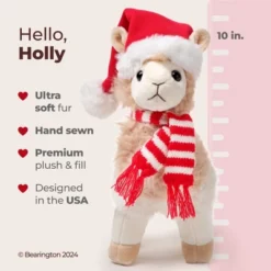 Bearington Holly The Holiday Llama Christmas Plush, 10 Inch Llama Stuffed Animal, Christmas Llama Gift For Toddlers, Kids & Teens -Christmas Gifts Store GUEST 5065579d b0ea 45ef 8b76 973917c9d1e6