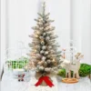 3ft Puleo Pre-Lit Flocked Fraser Fir Artificial Christmas Tree Clear Lights: Burlap Base, Indoor Use -Christmas Gifts Store GUEST 58d3d493 264f 427b 876b 5a26a4fee39b