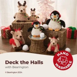 Bearington Mr. Flurry Plush Penguin Stuffed Animal, 10 Inch Christmas Penguin Plush, Ideal Christmas Stuffed Animal Gift For Kids