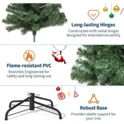 Artificial Spruce Christmas Tree, Premium PVC Hinged Holiday Tree With Sturdy Metal Base, Collapsible Stand For Home, Indoor/Outdoor Use -Christmas Gifts Store GUEST 7a005f10 7987 444b 8665 11615fb7ad9e