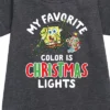 Girls' - SpongeBob SquarePants - My Favorite Color Is Christmas Lights Graphic Short Sleeve Fleece Dress -Christmas Gifts Store GUEST 8403c754 d2fc 4334 9227 eeb3492131f3