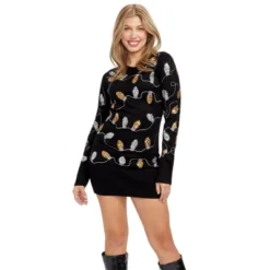 Tipsy Elves Tipsy Elves Women's Light Strand Sweater Dress - Black Christmas Lights Sweater Dress -Christmas Gifts Store GUEST 88b22e2f bf04 475a 97b7 09c389495a69