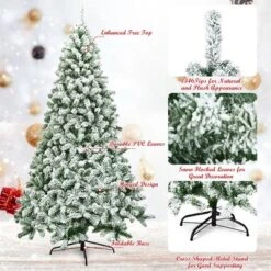Costway 7.5FT Snow Flocked Artificial Christmas Tree Hinged W/1346 Tip And Foldable Base 17 Costway 7.5FT Snow Flocked Artificial Christmas Tree Hinged W/1346 Tip And Foldable Base -Christmas Gifts Store GUEST 92ade128 704c 488a b544 c1d77ccd0ac1