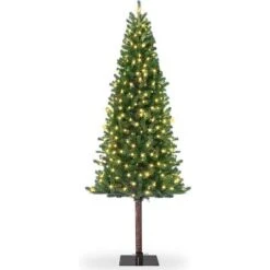6/7.5FT Pre-Lit Pencil Christmas Tree, Slim Artificial Alpine Tree With LED Lights, Metal Stand, Skinny Holiday Decor For Room, Apartment, Office -Christmas Gifts Store GUEST 9bef1866 c186 45e5 8662 a55413444f2f