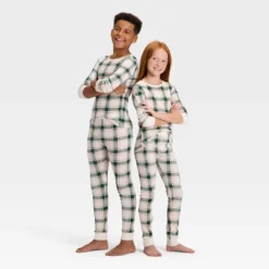 Kids' Plaid Ribbed Long Sleeve Shirt And Pants Holiday Matching Family Pajama Set - Wondershop™ Cream -Christmas Gifts Store GUEST 9c03cf33 a07b 4cc8 93d1 0774ce210ed8
