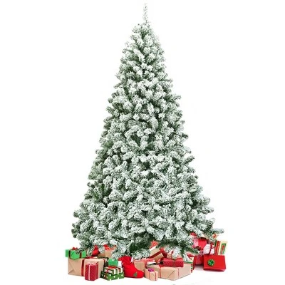 Costway 7.5FT Snow Flocked Artificial Christmas Tree Hinged W/1346 Tip And Foldable Base 11 Costway 7.5FT Snow Flocked Artificial Christmas Tree Hinged W/1346 Tip And Foldable Base - Image 9