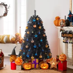 Yaheetech 4.5Ft/6Ft/7.5Ft Artificial Christmas Tree Hinged Spruce Artificial Tree With Foldable Stand