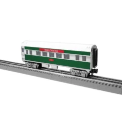 Lionel Christmas Streamlined Passenger Coach Boxcar Toy Vehicle: Plastic O Gauge Model, 15" Length, Non-Powered