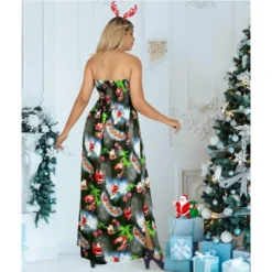 LA LEELA Women's A Line Slit Smocked Maxi Casual Beach Dress Tube Top Evening Long Strapless Christmas Outfits For Women 10 LA LEELA Women's A Line Slit Smocked Maxi Casual Beach Dress Tube Top Evening Long Strapless Christmas Outfits For Women -Christmas Gifts Store GUEST b8493825 73ea 4548 b821 b223d6e05c2d