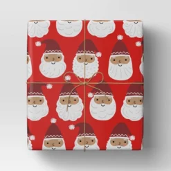 40” 125 Sq Ft Christmas Roll Wrap Medium Skin Tone Santa - Wondershop™