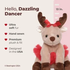 Bearington Dazzling Dancer Ballerina Doll Plush, 13 Inch Reindeer Stuffed Animal, Christmas Dolls For Girls Gift For Kids -Christmas Gifts Store GUEST c01503a4 553d 4268 8529 e96517d91276