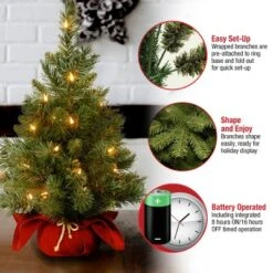 2' Prelit Majestic Spruce Artificial Christmas Tree In Burgundy Cloth Bag Warm White Lights - National Tree Company -Christmas Gifts Store GUEST c3b25774 7c1c 49ef 95e4 96c1827c38ad