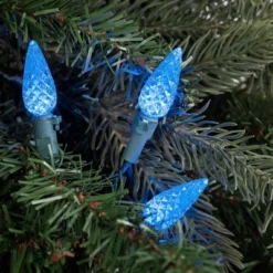 Northlight 70-Count Blue Faceted LED C6 Christmas Light Set - 23ft Green Wire