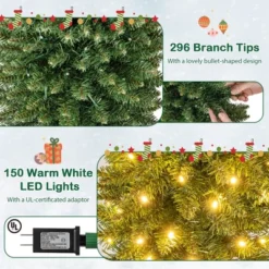 Costway 5/6/7/99 FT Pre-Lit Pencil Christmas Tree With 400 LED Lights & 699 Branch Tips Party -Christmas Gifts Store GUEST c56f3847 15e3 4736 89a0 0a08fa381a06
