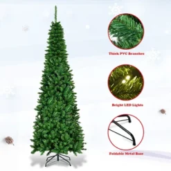Costway 6.5ft Pre-Lit Hinged Pencil Christmas Tree 250 White Lights 14 Costway 6.5ft Pre-Lit Hinged Pencil Christmas Tree 250 White Lights -Christmas Gifts Store GUEST c698253c 1782 4c9e 90e6 d05e2053607d