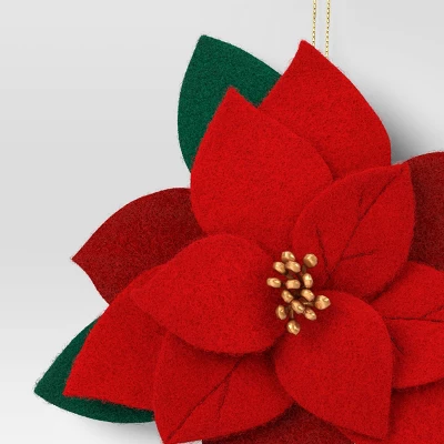 Christmas Fabric Poinsettia Ornament - Wondershop™ 4 Christmas Fabric Poinsettia Ornament - Wondershop™ - Image 2