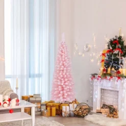 Costway 5/6/7/8 FT Artificial Pink Christmas Tree With 328/460/635/1000 Branch Tips Folding Metal Stand -Christmas Gifts Store GUEST d5bfb835 7fe4 4a5b 9ec1 ea95ed7baca2