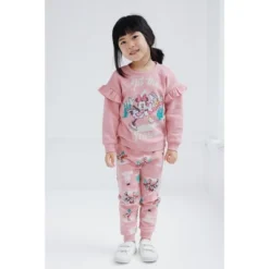 Disney Princess Christmas Fleece Sweatshirt Pants Outfit Set Newborn To Infant