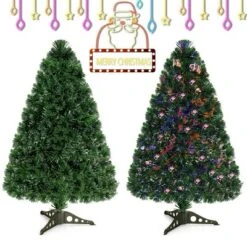 Costway Pre-Lit Fiber Optic Artificial PVC Christmas Tree Tabletop 3Ft -Christmas Gifts Store GUEST d94a5177 d420 4eea bc42 d468eb08fdd2