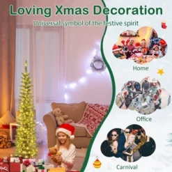 Costway 5/6/7/99 FT Pre-Lit Pencil Christmas Tree With 400 LED Lights & 699 Branch Tips Party -Christmas Gifts Store GUEST f24ab92a 1f23 4eb8 822d b4ff3ad5f8e0