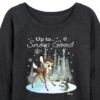 Women's - Disney - Christmas - Up To Snow Good Lightweight French Terry Wide Neck Long Sleeve Graphic Shirt -Christmas Gifts Store GUEST f495446f 06b5 4913 93b3 410321f50690