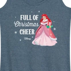 Women's - Disney - Full Of Christmas Cheer Ariel Graphic Racerback Tank