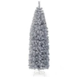 Costway 7 FT Pre-Lit Christmas Tree Hinged Slim Pencil W/ 350 LED Lights 670 Branch Tips -Christmas Gifts Store GUEST fffc0142 b581 401d a848 ee8cfe647d9d